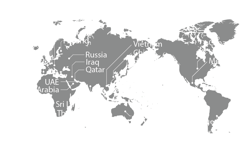 World map where our Japanese language students locate